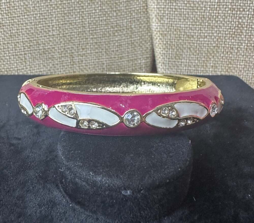 Sequin Nordstrom Multicolor Gold Tone Statement Enamel Bangle Bracelet # 380
